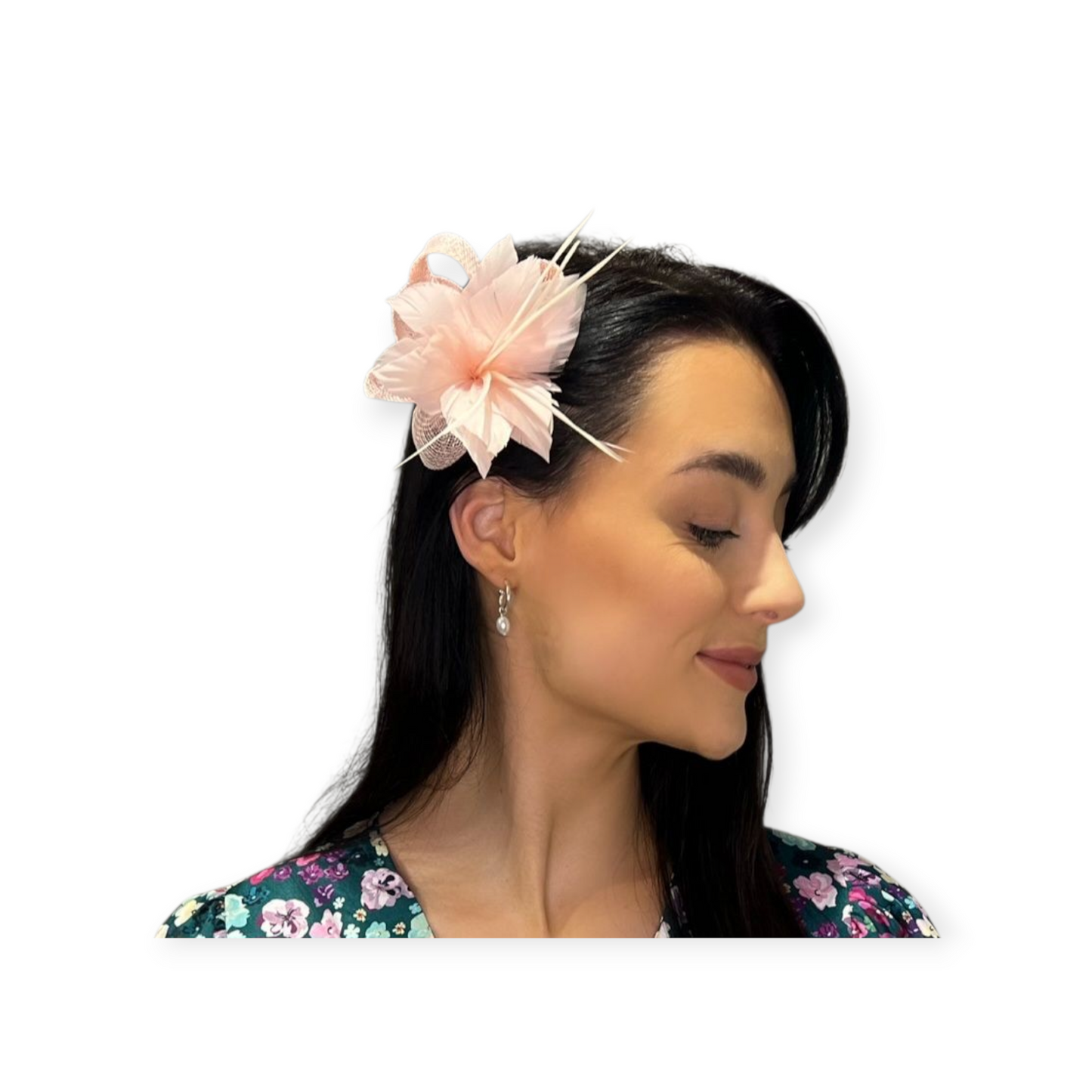 Clip On Fascinator In Soft Pink