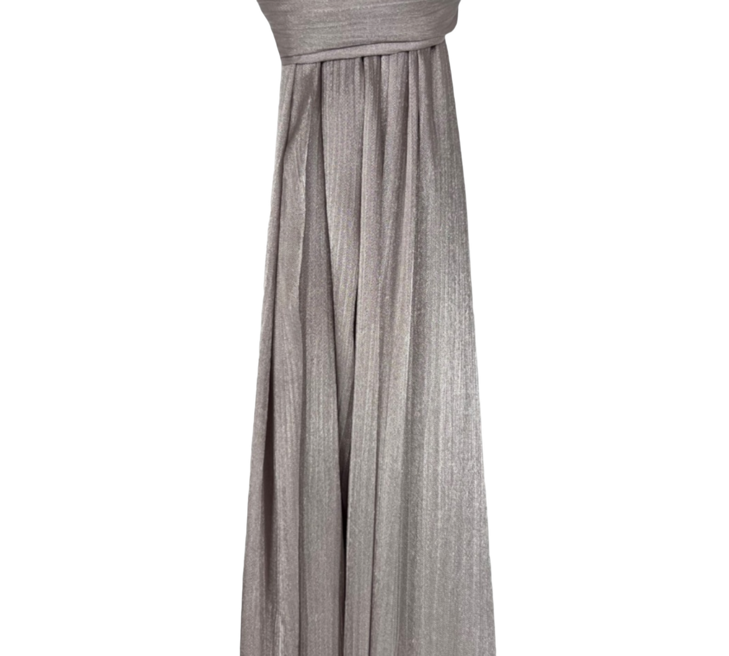 Satin Shimmer Ribbed Scarf In Silver