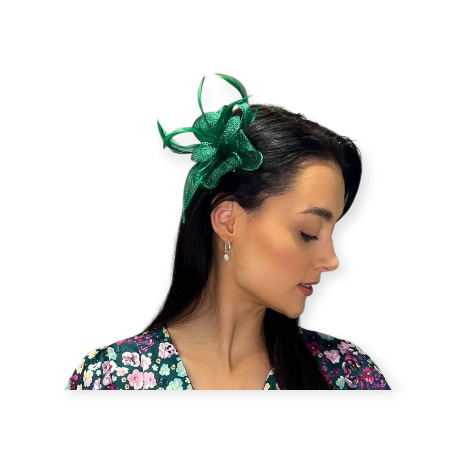 Clip On Fascinator In Green
