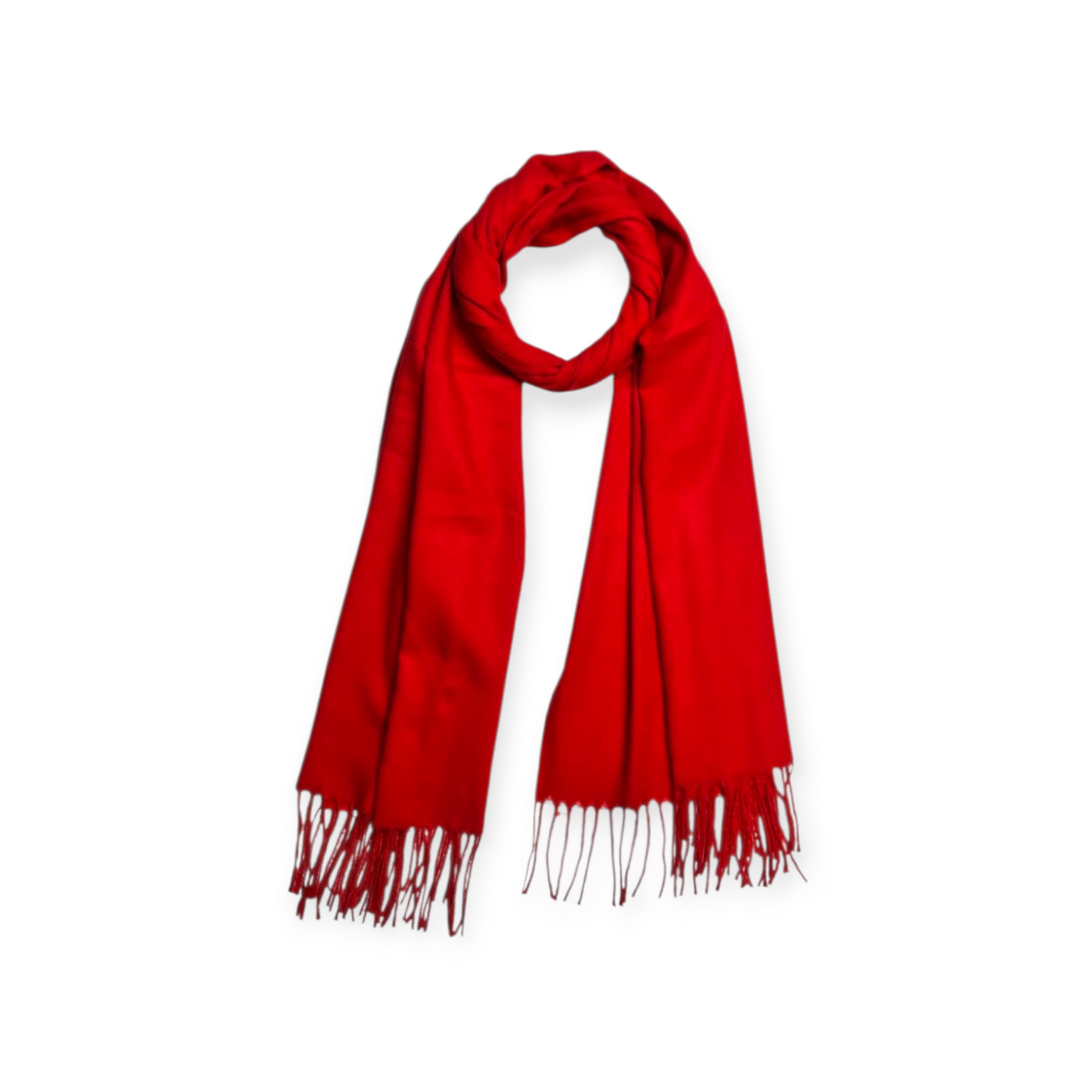 Plain Wool Mix Scarf In Red