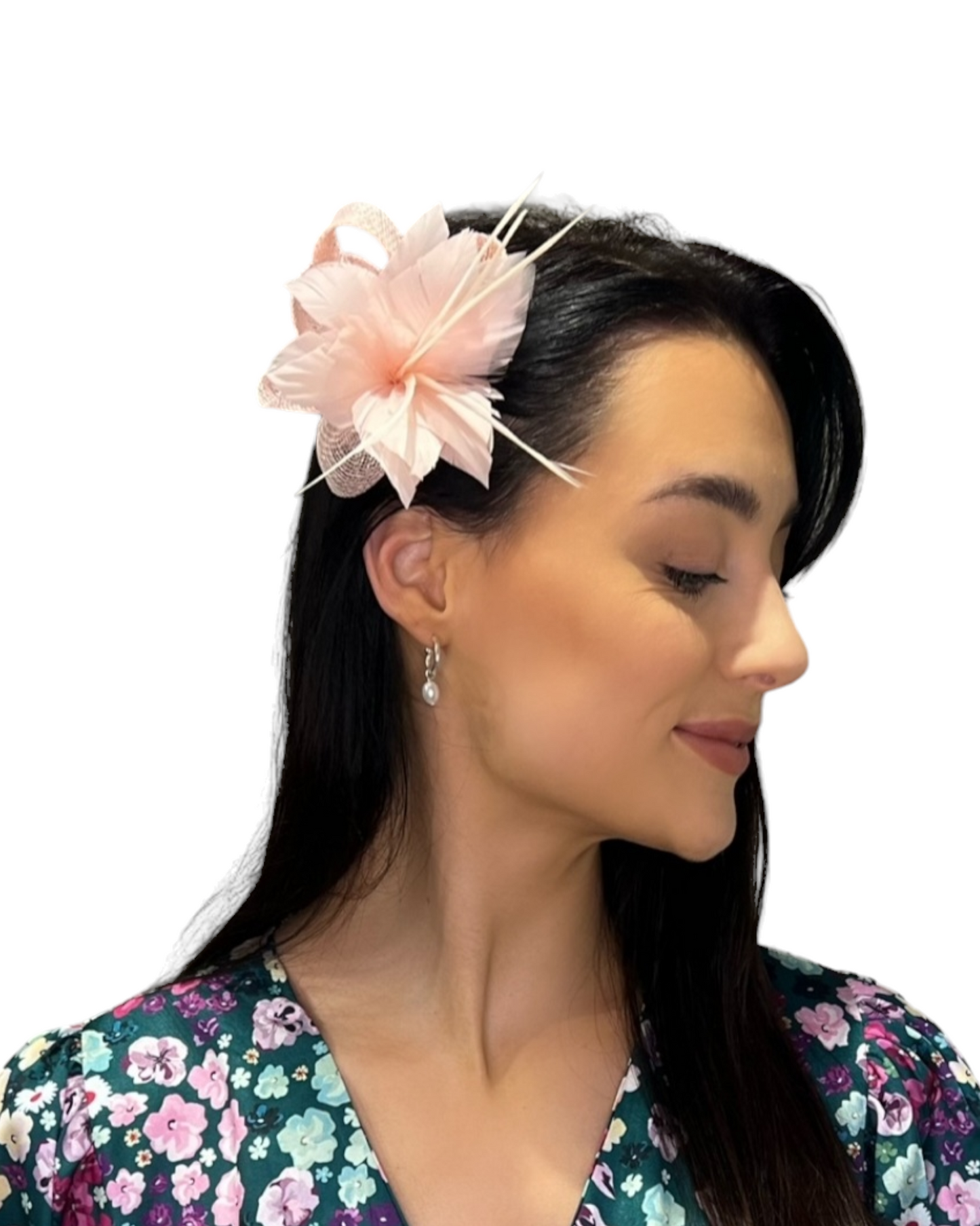 Clip On Fascinator In Soft Pink