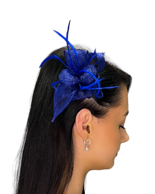 Clip On Fascinator In Royal Blue