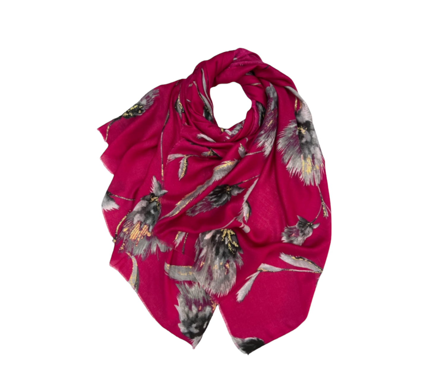 Dusty Miller Print Scarf In Pink