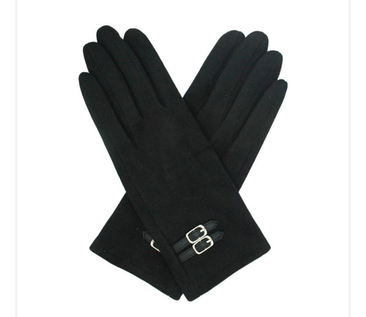 Buckle Detail Glove In Black