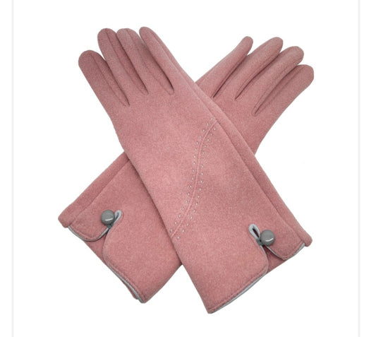 Stitch Detail Glove In Pink