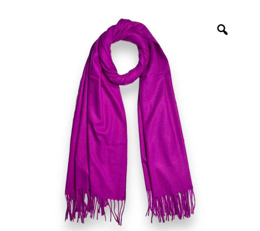 Plain Wool Mix Scarf In Purple